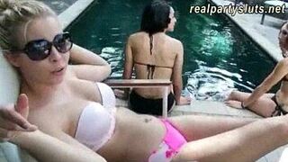 Pool house party turns into a hardcore sex orgy porn video